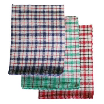 Mini Check Cotton Tea Towel in Assorted Colours 43x63cm (Pack 10)
