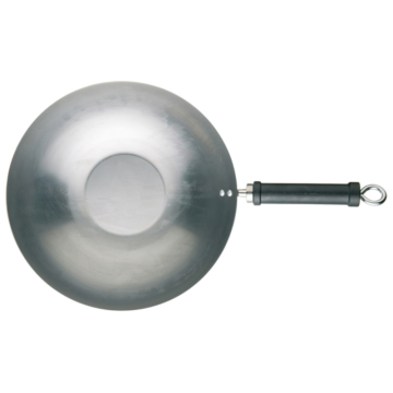 Kitchen Craft Pure Oriental Carbon Steel Plain Steel Wok 30cm