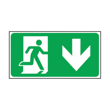 Self Adhesive Exit Man Arrow Down Sign