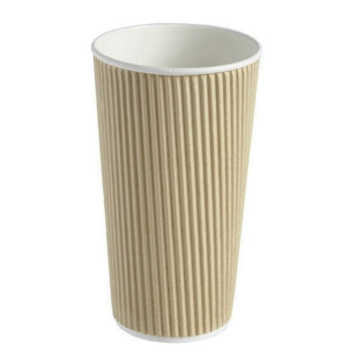 Kraft Ripple Wall Hot Drink / Coffee Cup 20oz (Pack 25) [500]