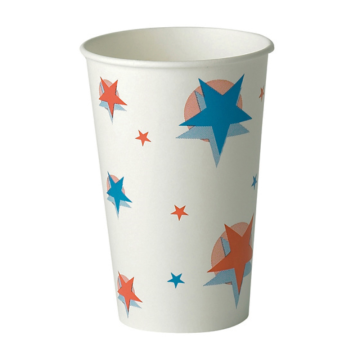 Star/Ball Design Cold Drink Paper Cup 16oz (Pack 50) [1000]