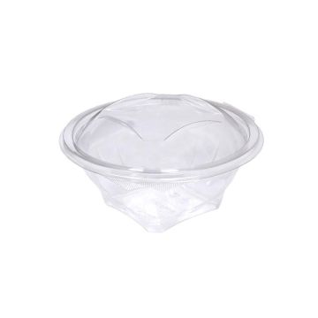 Clear Hinged Round Salad Bowl 8oz 250ml (Pack 100)