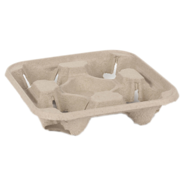 Moulded Pulp Fibre 4 Cup Carriers (Pack 90) [180]