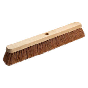 Wooden Broom Head and Handle Complete 24&quot; Natural Coco