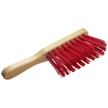 Wooden Bannister Hand Brush Stiff Red PVC