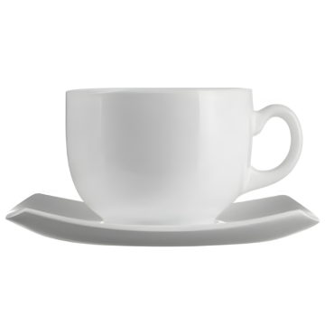 Quadrato White Cup &amp; Saucer 22cl (Pack of 6)