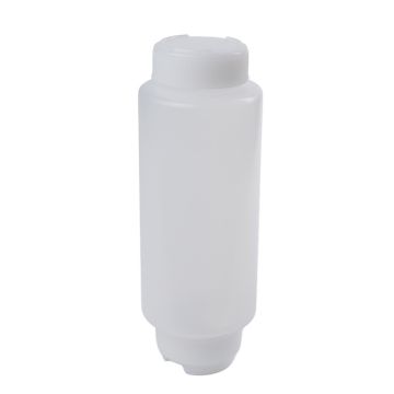 Squeeze Sauce Bottle FIFO DUAL Opening In/Out Clear 24oz