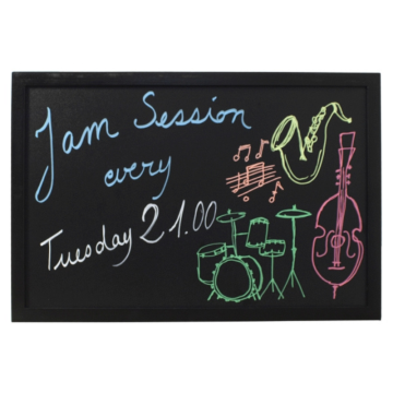 Securit Wall Chalk Board, 40x60cm, Black Lacquered