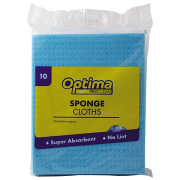 Super Absorbant Sponge Cloths in Blue 19x18cm (Pack 10)