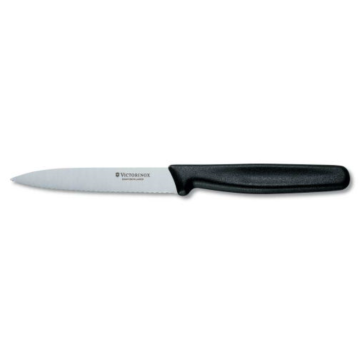 Victorinox Polypropylene Paring Knife with Pointed Tip Serrated Blade in Black 10cm