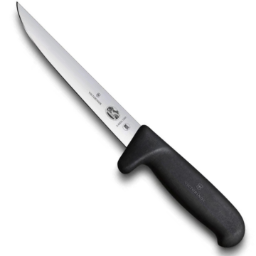 Victorinox Fibrox Handle Boning Knife Straight Wide Blade in Black 15cm