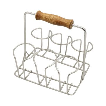 Traditional Indian Chai Tea Glass Carrier 6 Cup Silver