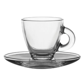 Ravenhead Entertain Glass Espresso Cup Saucer 8cl (Pack 2)
