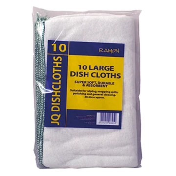 Large JQ Dishcloths Green 34x40cm (Pack 10)