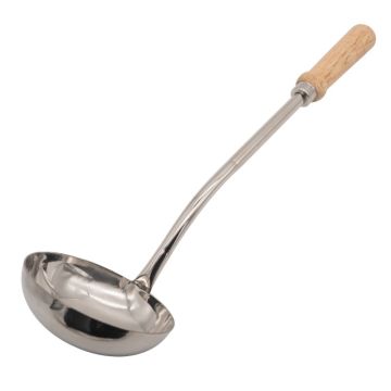 Stainless Steel Angled Ladle with Wooden Handle 200ml
