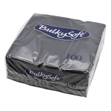 Bulkysoft 2ply Napkin 40cm Black (Pack 100)