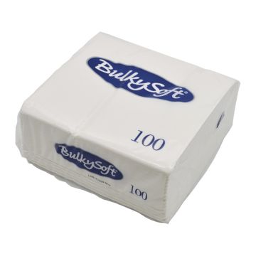 Bulkysoft 2ply Napkin 40cm White 8 Fold (Pack 100)