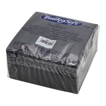 Bulkysoft 2ply Napkin 33cm Black (Pack 100)