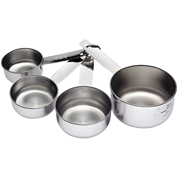 Kitchen Craft Stainless Steel 4 Piece Measuring Cup Set