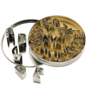 Lets Make 26 Alphabet Cookie Cutters With Metal Storage Tin