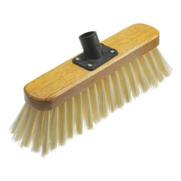 Wooden Broom Head and Handle Complete 11&quot; Cream PVC