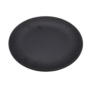 Melamine Hammered Black Dinner Plate 22.5cm