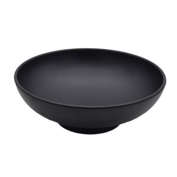 Melamine Black Footed Shallow Serving Bowl 22.5cm