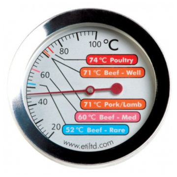 ETI Meat Roasting Thermometer 60mm Coloured Dial