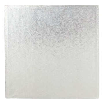 Square Cake Board Drum 12mm Silver 10&quot; (Pack 5)