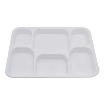 Reuseable Rectangular 6 Section Food Tray Thali 31 x 23cm (Pack 25)