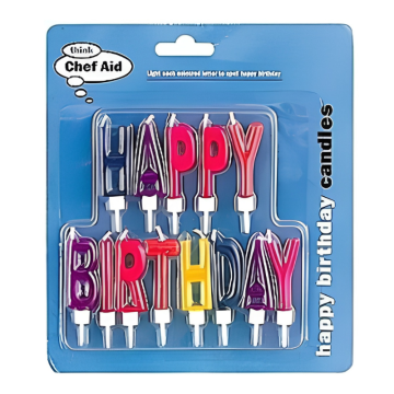Chef Aid Happy Birthday Candles Carded