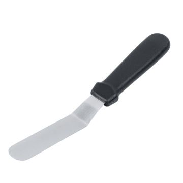 Black Handle Crancked Spatula 6&quot;x1&quot; Blade