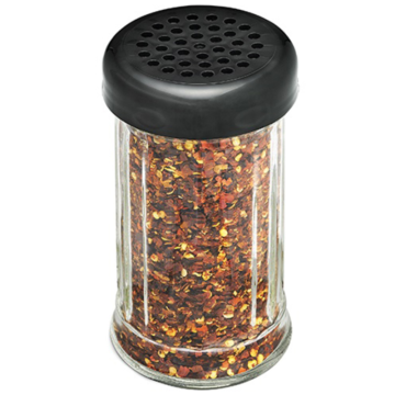 Black Perforated 12oz Shaker Plastic