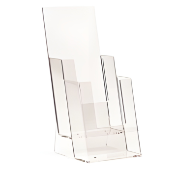 Clear Plastic 1/3 A4 Leaflet Holder 2 Bays