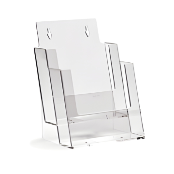 Clear Plastic A5 Portrait Leaflet Holder 2 Bays
