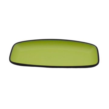 Melamine Black Green Oval Serving Platter 28 x 14cm