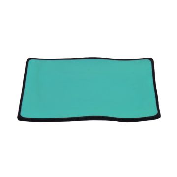Melamine Black Blue Rectangular Serving Platter 22.5cm x 14cm