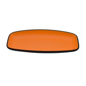 Melamine Black Orange Oval Serving Platter 28 x 14cm