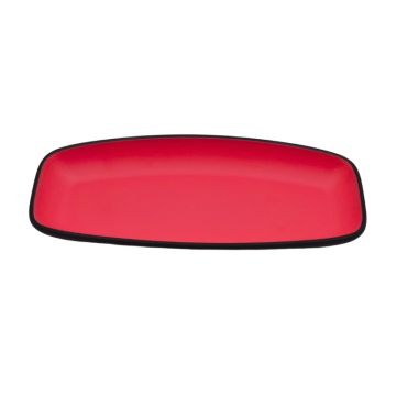 Melamine Black Pink Oval Serving Platter 28 x 14cm