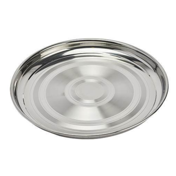 Stainless Steel Round Serving Tray Swirl Design with Bead Edge 40 cm