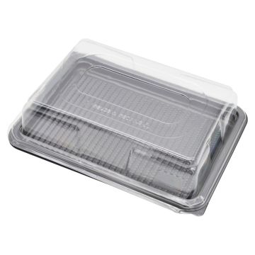 Buffet Platter Black Base &amp; Clear Lid Mini 25cm x 18cm (Pack 5)