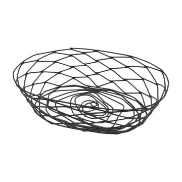 Artisan Collection Oval Black Metal Serving Basket 23 x 15 x 5cm