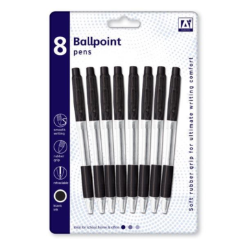 Just Stationery Technoline Pens Black Ink Only (Pack of 8)