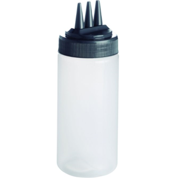 Triple Nozzle Squeeze Sauce Bottle 472ml Clear