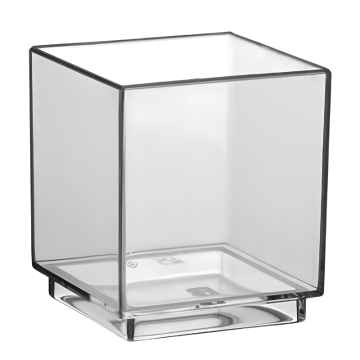 Fingerfood Clear Plastic Disposable Dessert Bowl Cuboid 55ml 4.7x4.2x4.2cm (Pack 30)