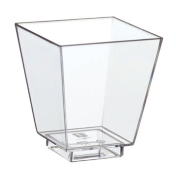 Fingerfood Clear Plastic Disposable Dessert Bowl Square 50ml 4.5x4.5x5cm (Pack 50)