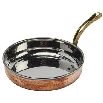 Hammered Copper Fry Pan with Brass Handle 7.5&quot; / 19cm