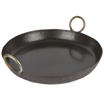 Round Black Iron Shallow Jalebi Karahi 18&quot;