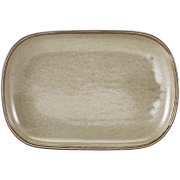 Genware Terra Porcelain Grey Rectangular Plate 24 x 16.5cm