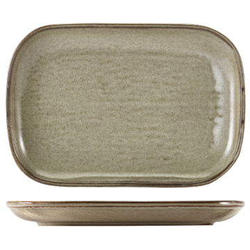 Genware Terra Porcelain Grey Rectangular Plate 29 x 19.5cm